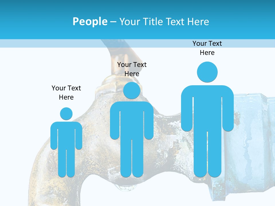 A Water Faucet With A Blue Hose Coming Out Of It PowerPoint Template