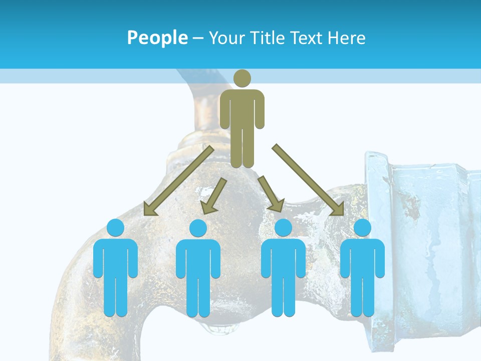 A Water Faucet With A Blue Hose Coming Out Of It PowerPoint Template