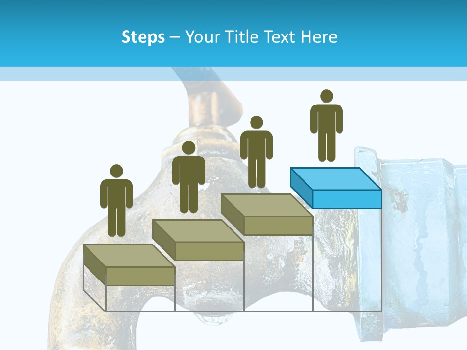 A Water Faucet With A Blue Hose Coming Out Of It PowerPoint Template