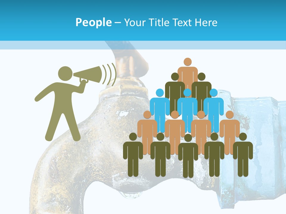 A Water Faucet With A Blue Hose Coming Out Of It PowerPoint Template