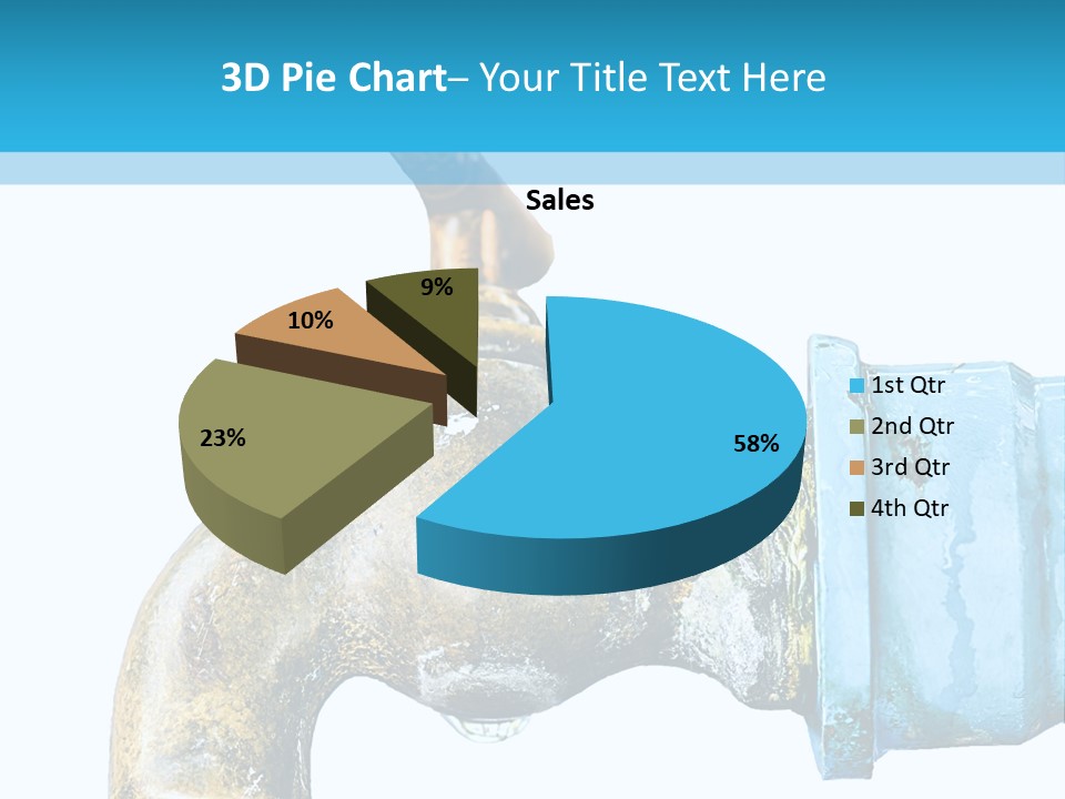 A Water Faucet With A Blue Hose Coming Out Of It PowerPoint Template
