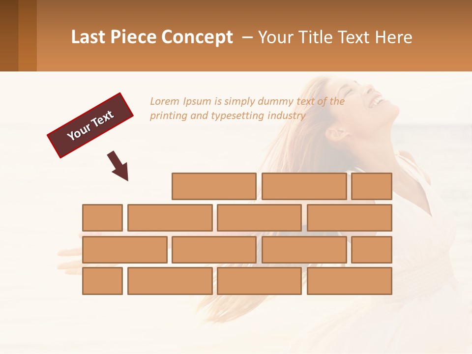 A Woman In A White Dress On The Beach With Her Arms Outstretched PowerPoint Template