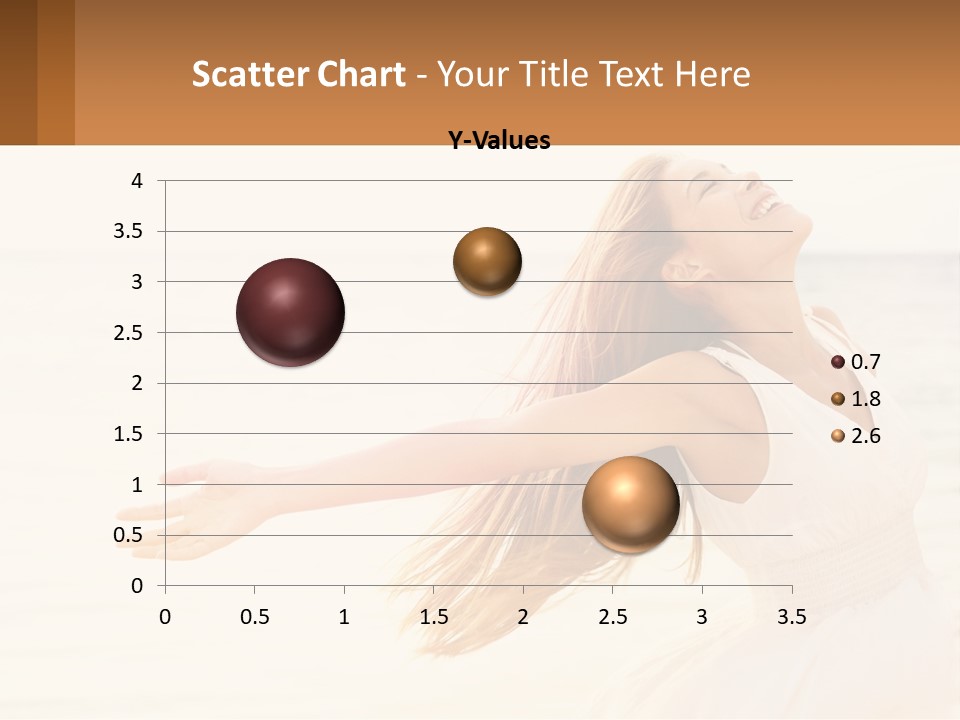 A Woman In A White Dress On The Beach With Her Arms Outstretched PowerPoint Template