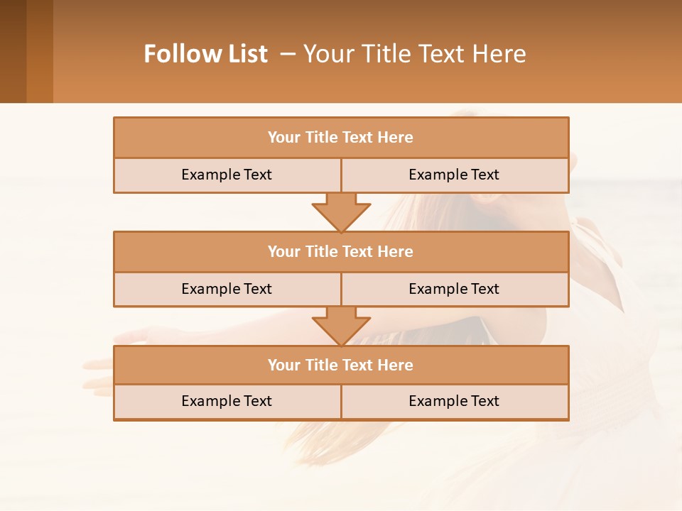 A Woman In A White Dress On The Beach With Her Arms Outstretched PowerPoint Template