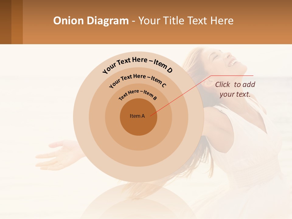 A Woman In A White Dress On The Beach With Her Arms Outstretched PowerPoint Template