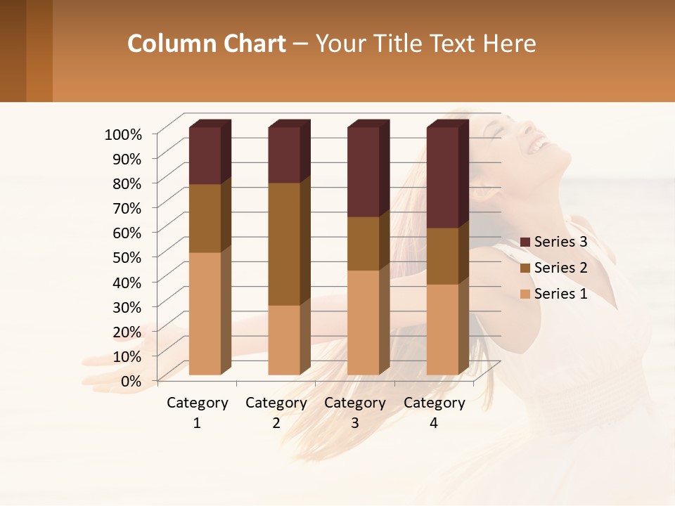 A Woman In A White Dress On The Beach With Her Arms Outstretched PowerPoint Template