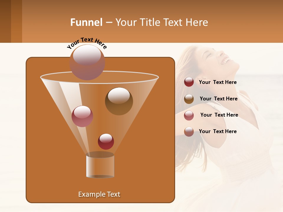 A Woman In A White Dress On The Beach With Her Arms Outstretched PowerPoint Template