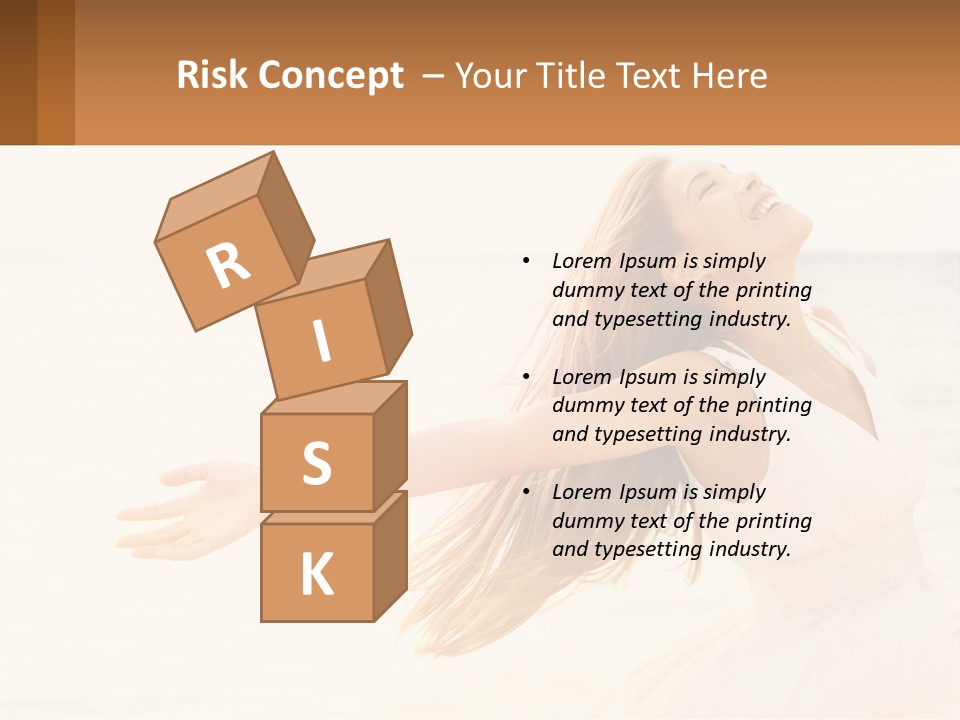 A Woman In A White Dress On The Beach With Her Arms Outstretched PowerPoint Template