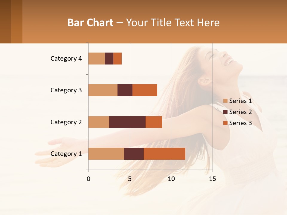 A Woman In A White Dress On The Beach With Her Arms Outstretched PowerPoint Template