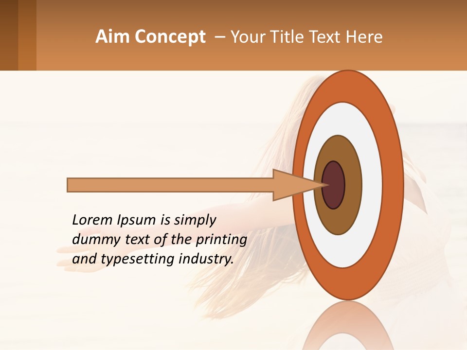 A Woman In A White Dress On The Beach With Her Arms Outstretched PowerPoint Template