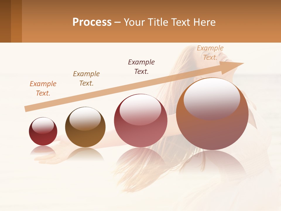 A Woman In A White Dress On The Beach With Her Arms Outstretched PowerPoint Template