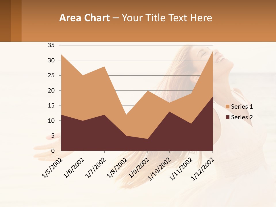 A Woman In A White Dress On The Beach With Her Arms Outstretched PowerPoint Template