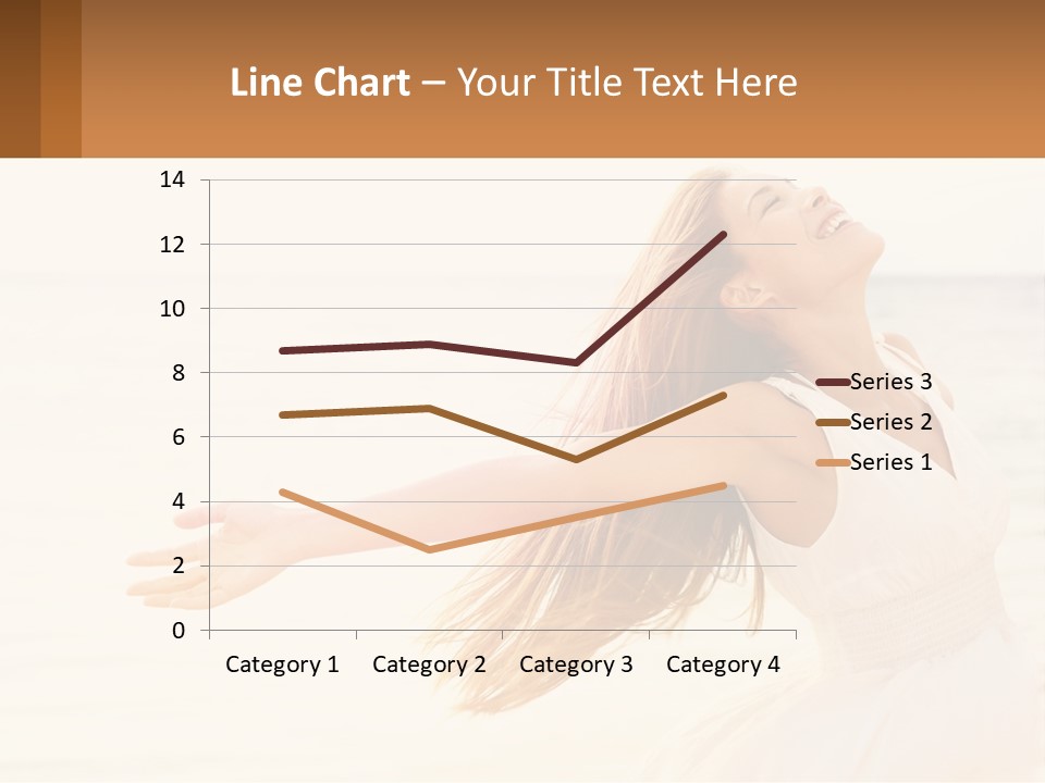 A Woman In A White Dress On The Beach With Her Arms Outstretched PowerPoint Template