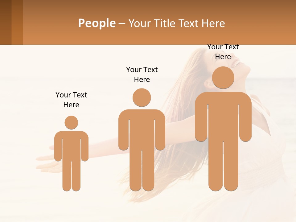 A Woman In A White Dress On The Beach With Her Arms Outstretched PowerPoint Template