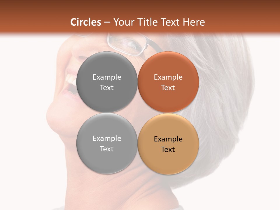 An Older Woman With Glasses Smiling For The Camera PowerPoint Template