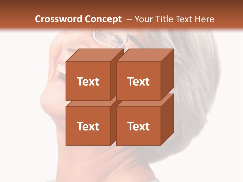 An Older Woman With Glasses Smiling For The Camera PowerPoint Template