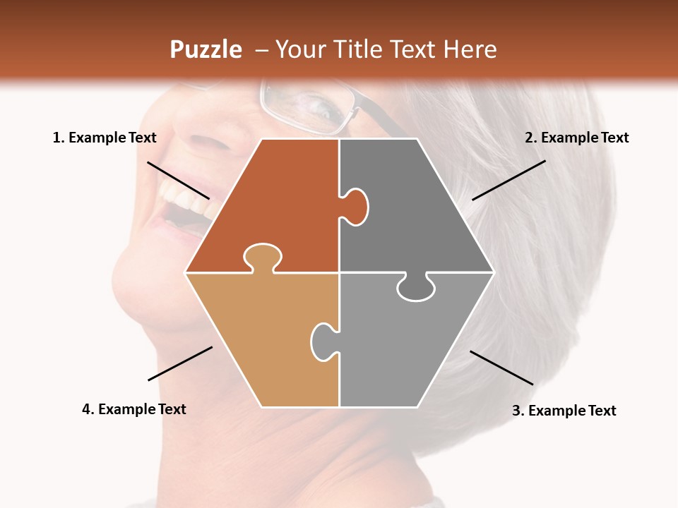 An Older Woman With Glasses Smiling For The Camera PowerPoint Template