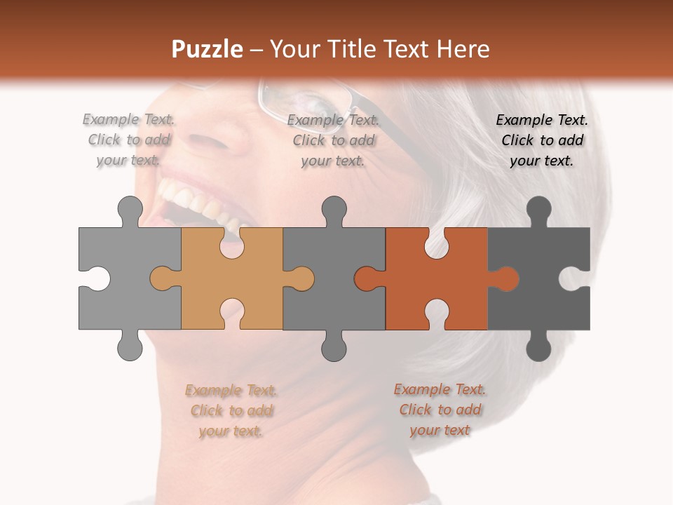 An Older Woman With Glasses Smiling For The Camera PowerPoint Template