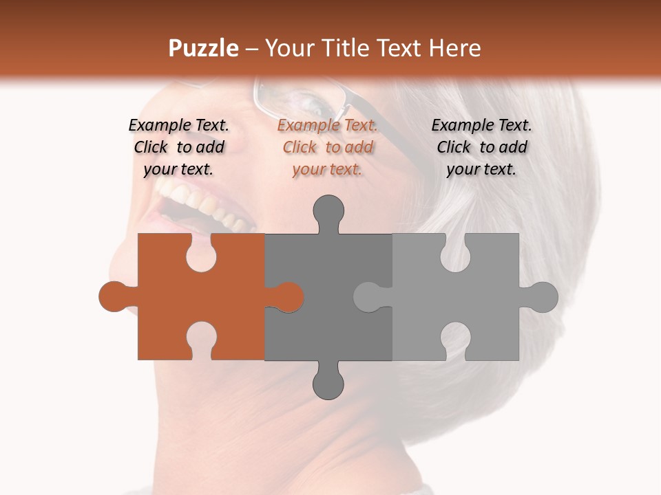 An Older Woman With Glasses Smiling For The Camera PowerPoint Template