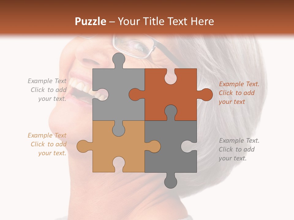 An Older Woman With Glasses Smiling For The Camera PowerPoint Template