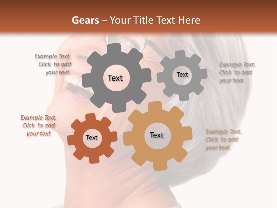 An Older Woman With Glasses Smiling For The Camera PowerPoint Template