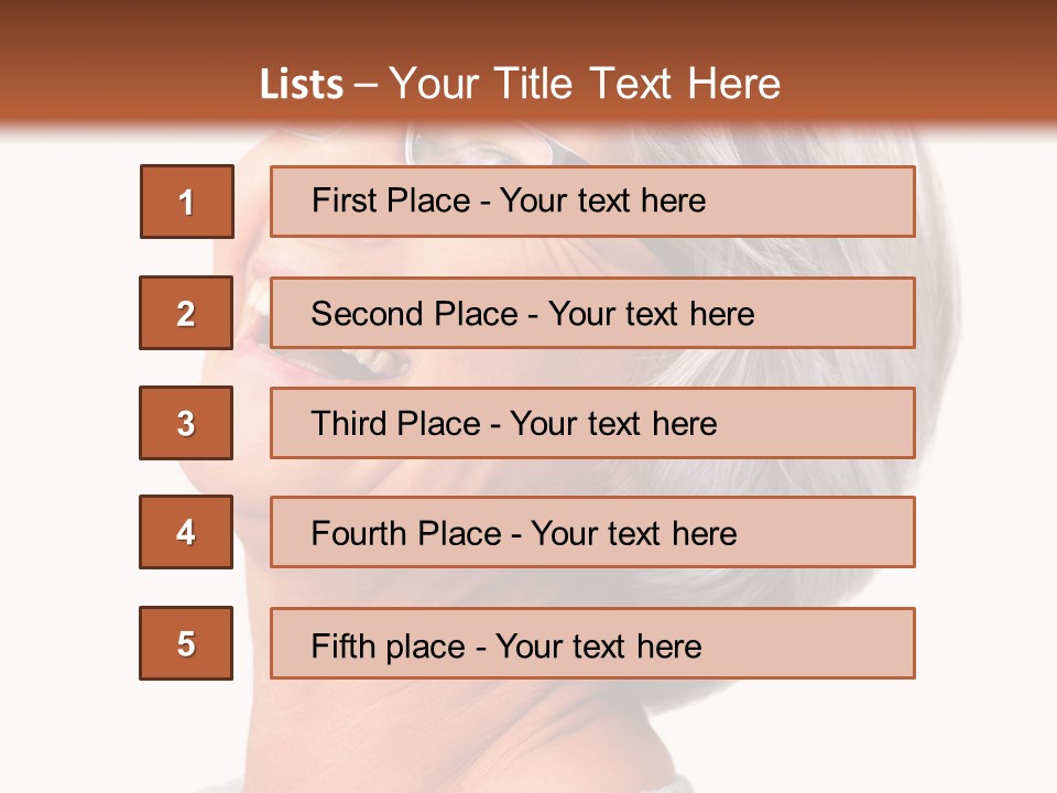 An Older Woman With Glasses Smiling For The Camera PowerPoint Template