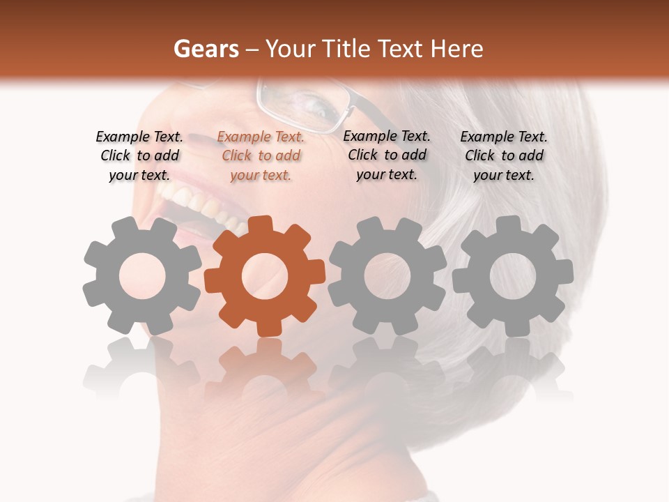 An Older Woman With Glasses Smiling For The Camera PowerPoint Template