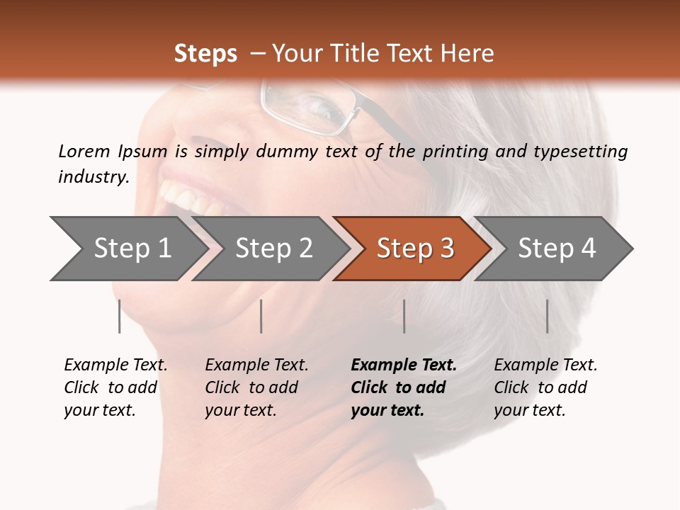 An Older Woman With Glasses Smiling For The Camera PowerPoint Template