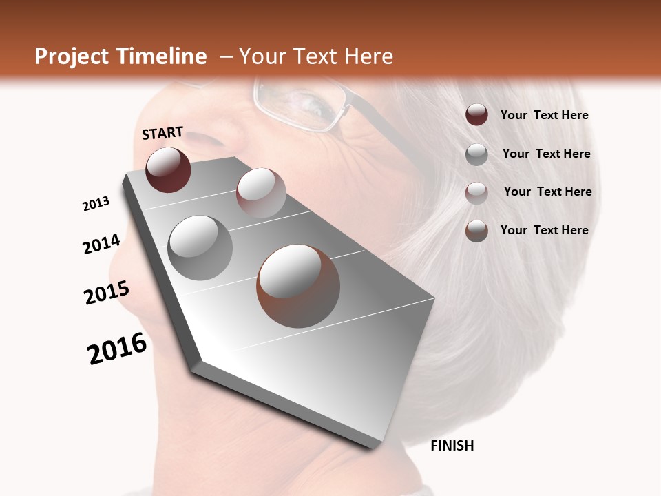 An Older Woman With Glasses Smiling For The Camera PowerPoint Template