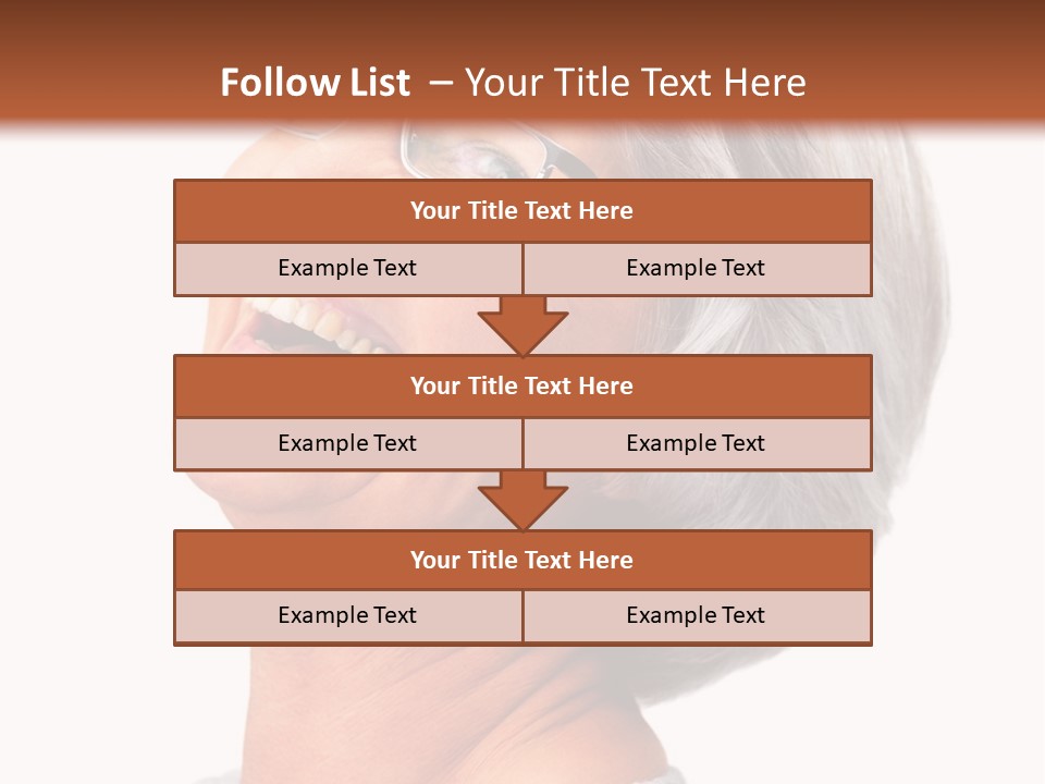 An Older Woman With Glasses Smiling For The Camera PowerPoint Template