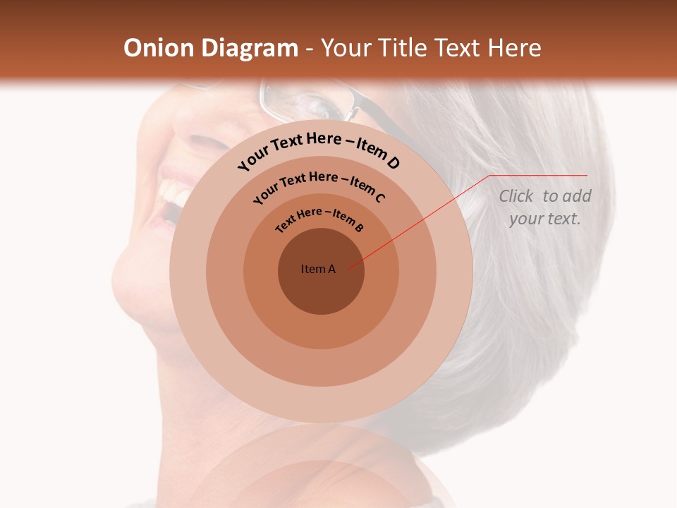 An Older Woman With Glasses Smiling For The Camera PowerPoint Template