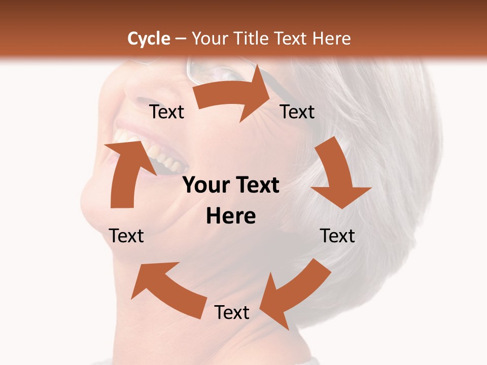 An Older Woman With Glasses Smiling For The Camera PowerPoint Template