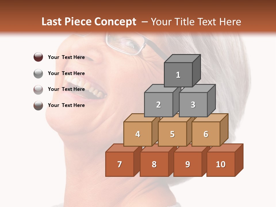 An Older Woman With Glasses Smiling For The Camera PowerPoint Template