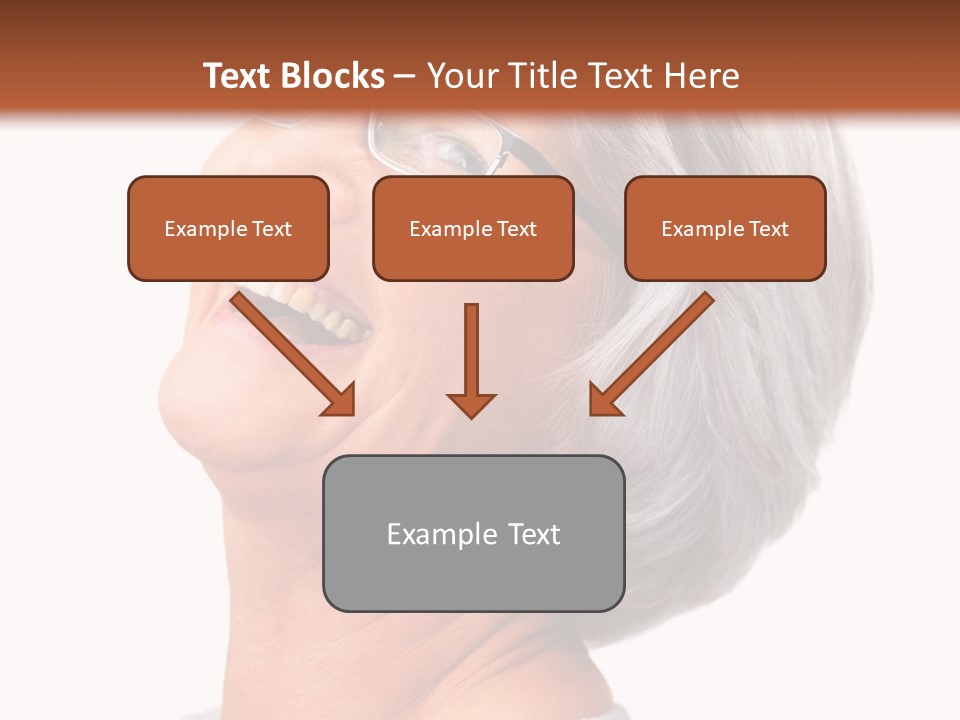 An Older Woman With Glasses Smiling For The Camera PowerPoint Template