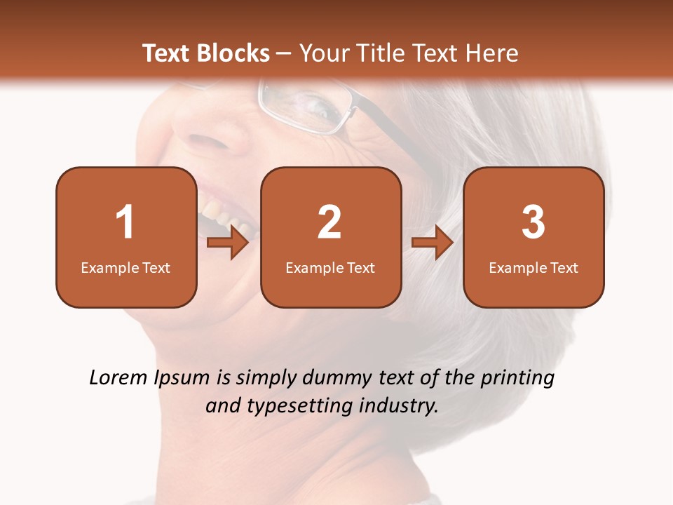 An Older Woman With Glasses Smiling For The Camera PowerPoint Template