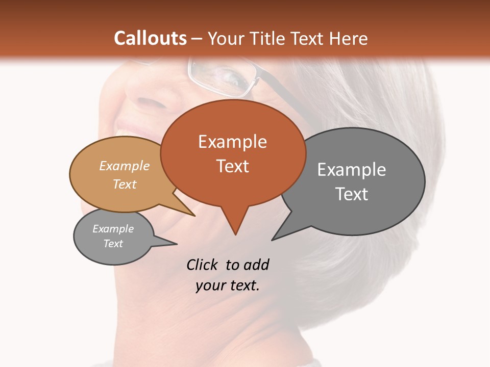 An Older Woman With Glasses Smiling For The Camera PowerPoint Template