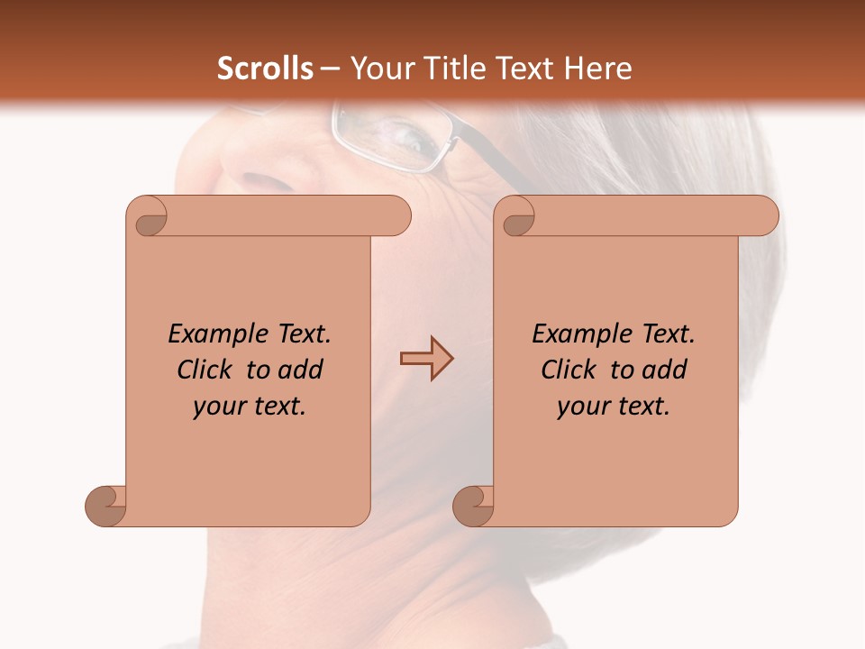 An Older Woman With Glasses Smiling For The Camera PowerPoint Template