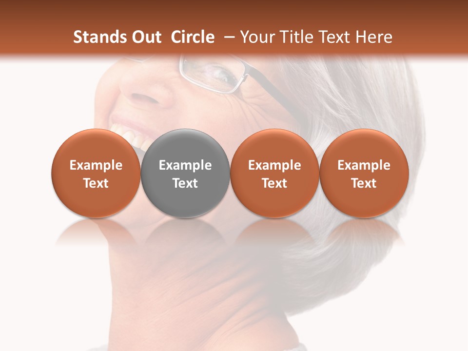 An Older Woman With Glasses Smiling For The Camera PowerPoint Template
