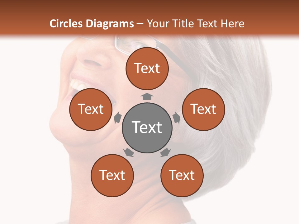 An Older Woman With Glasses Smiling For The Camera PowerPoint Template