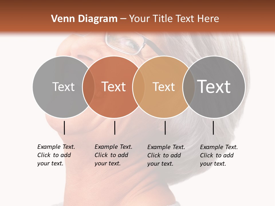 An Older Woman With Glasses Smiling For The Camera PowerPoint Template