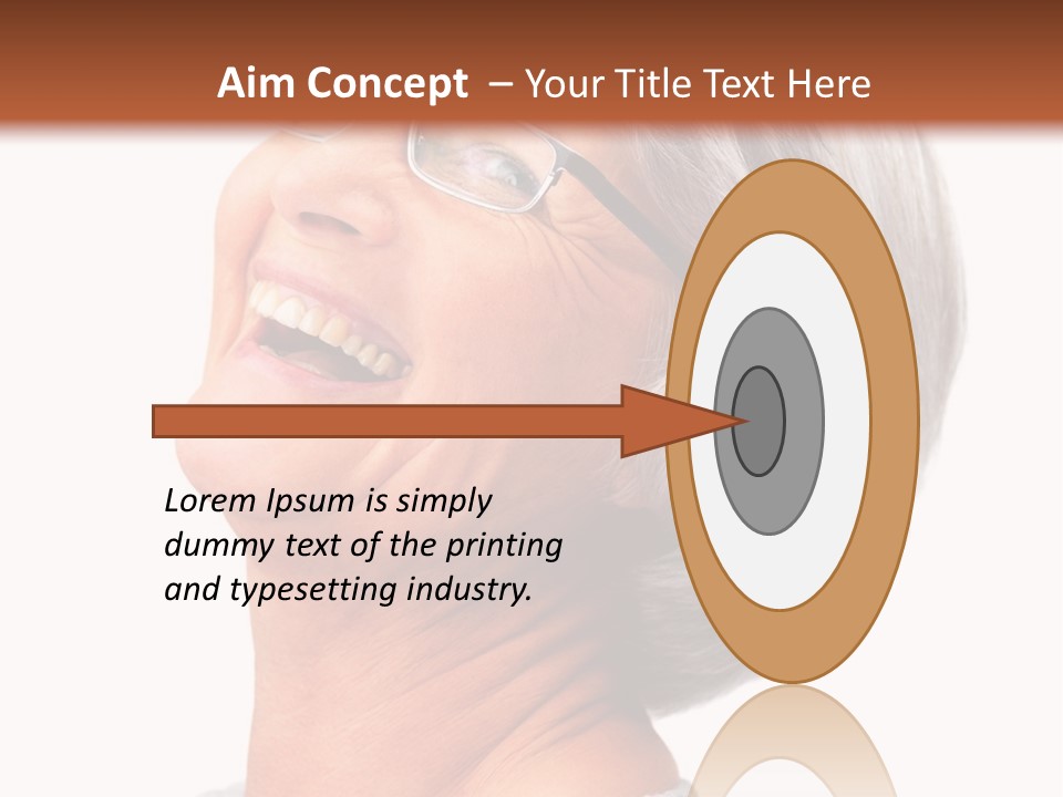 An Older Woman With Glasses Smiling For The Camera PowerPoint Template