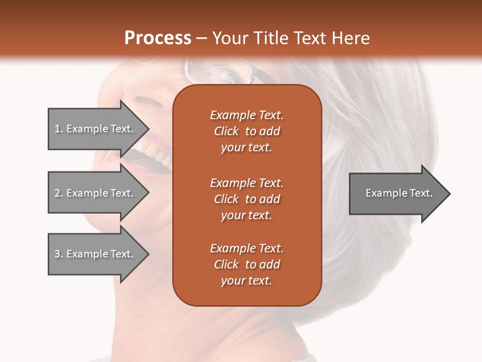 An Older Woman With Glasses Smiling For The Camera PowerPoint Template