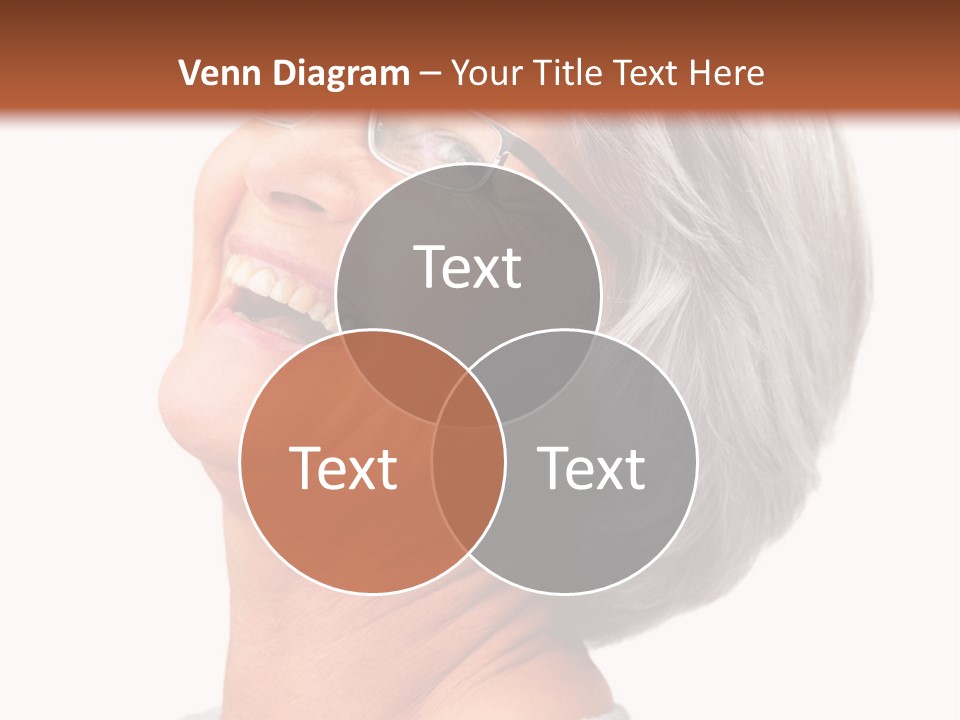 An Older Woman With Glasses Smiling For The Camera PowerPoint Template