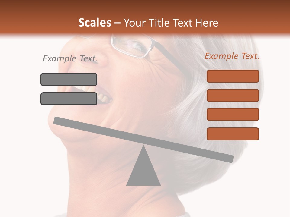 An Older Woman With Glasses Smiling For The Camera PowerPoint Template