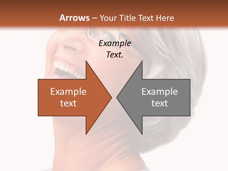 An Older Woman With Glasses Smiling For The Camera PowerPoint Template