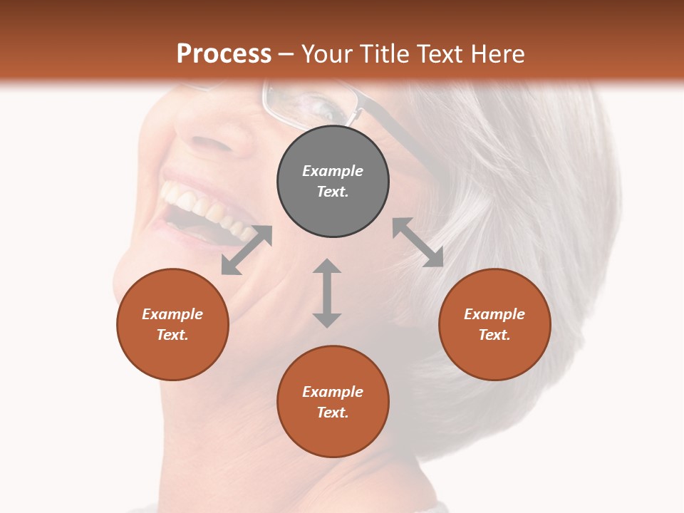 An Older Woman With Glasses Smiling For The Camera PowerPoint Template