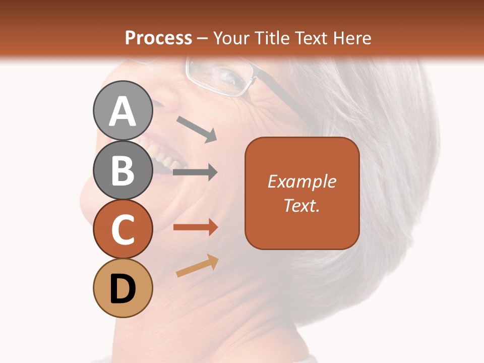 An Older Woman With Glasses Smiling For The Camera PowerPoint Template