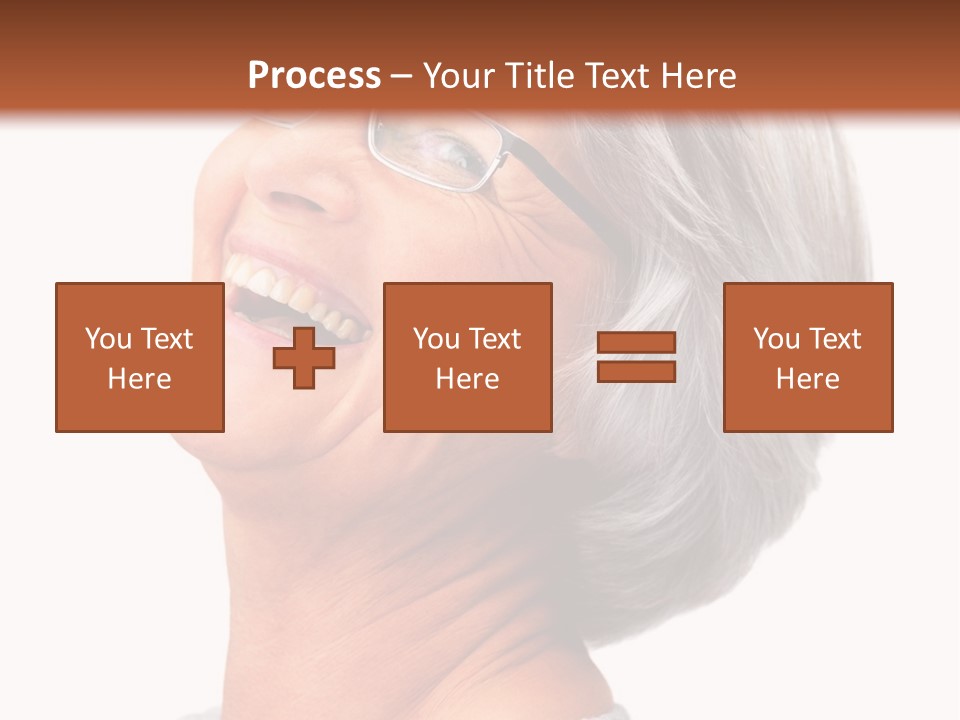 An Older Woman With Glasses Smiling For The Camera PowerPoint Template