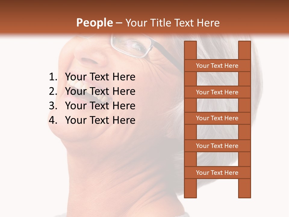 An Older Woman With Glasses Smiling For The Camera PowerPoint Template