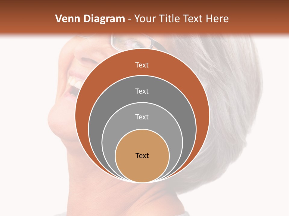 An Older Woman With Glasses Smiling For The Camera PowerPoint Template